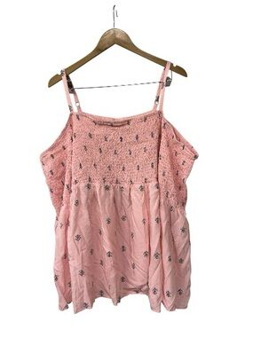 Torrid Pink Challis Smocked Babydoll Off The shoulder Top 4